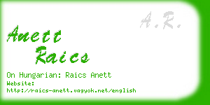 anett raics business card